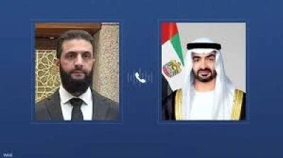 الشرع ورئيس الإمارات يتفقان على مواصلة التنسيق لدعم الشعب السوري