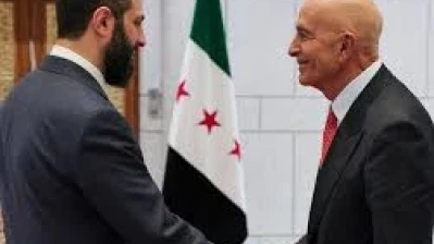 الرئيس الشرع يبحث مع المبعوث الأمريكي إلى سوريا‏ مستجدات الأوضاع في المنطقة‏