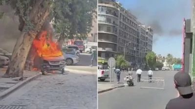 انفجاران يهزان دمشق خلال زيارة ماكرون لسوريا
