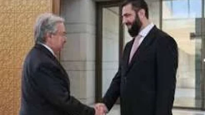 الشرع يستقبل الامين العام للامم المتحدة أنطونيو غوتيريش