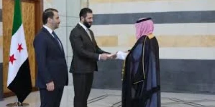 الشرع يقبل أوراق اعتماد سفراء السعودية وإيطاليا وأرمينيا لدى سوريا