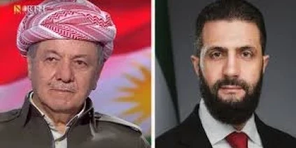 الرئيس الشرع يبحث هاتفياً مع بارزاني مستجدات الأوضاع في سوريا والمنطقة