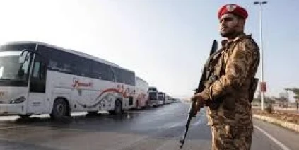 خروج آخر دفعة من عناصر تنظيم قسد من حي الشيخ مقصود