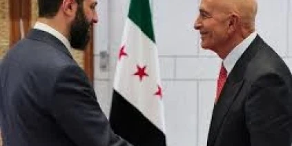 الرئيس الشرع يبحث مع المبعوث الأمريكي إلى سوريا‏ مستجدات الأوضاع في المنطقة‏