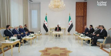 الرئيس الشرع يبحث مع وفد ليبي تعزيز التعاون الاقتصادي والتجاري