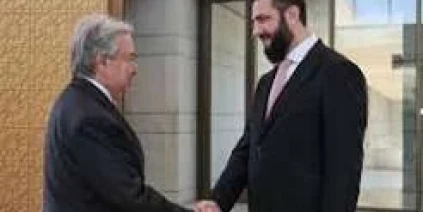 الشرع يستقبل الامين العام للامم المتحدة أنطونيو غوتيريش