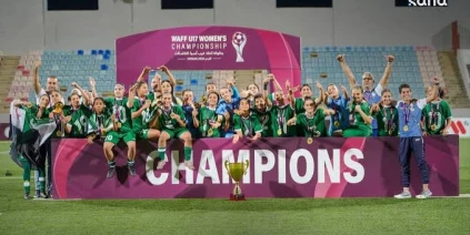 تكريم بعثة منتخب سوريا للناشئات لكرة القدم بعد تتويجهن ببطولة غرب آسيا