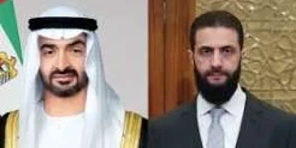 الرئيس الشرع يبحث هاتفياً مع الشيخ محمد بن زايد آل نهيان العلاقات الثنائية والتطورات الإقليمية