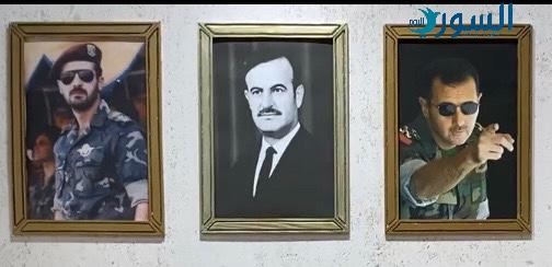 صورة لحافظ الأسد وبجانبه نجليه بشار وباسل، بورتري ديكتاتور