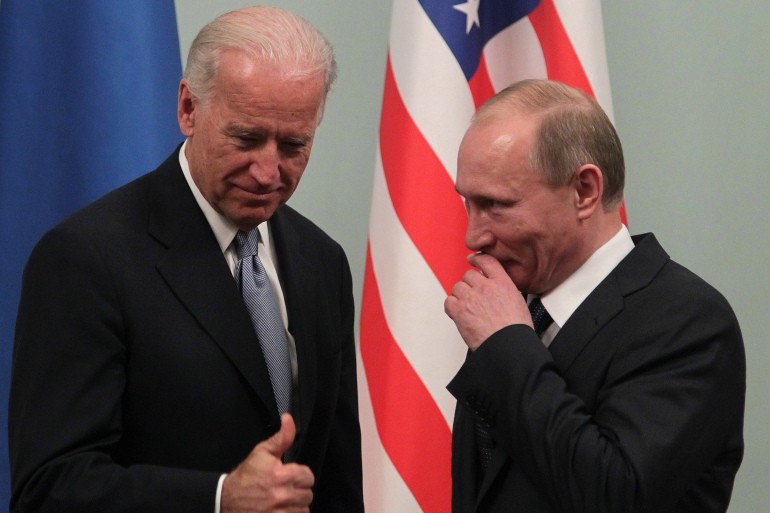 الرئيسان الأمريكي جو بايدن والروسي فلاديمير بوتين (إنترنت)