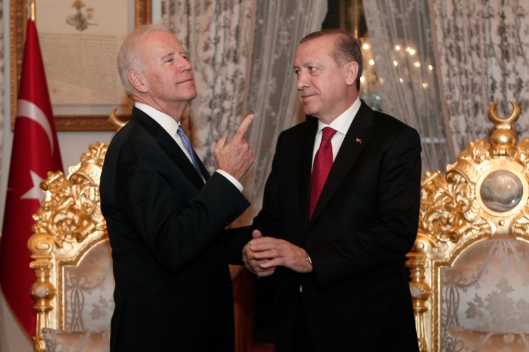 الرئيسين الأمريكي جو بايدن والتركي رجب طيب أردوغان (الجزيرة نت)