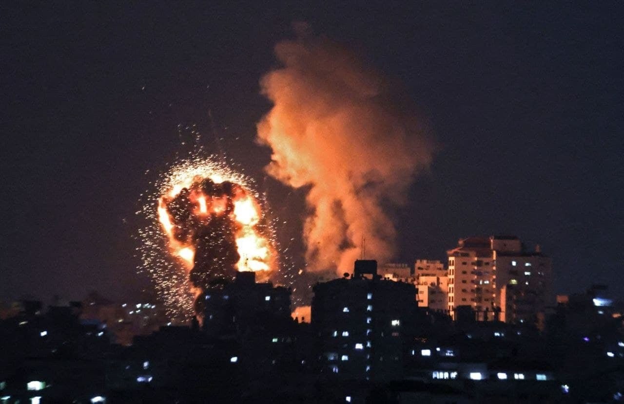 من قصف إسرائيل اليوم لقطاع غزة (إنترنت)
