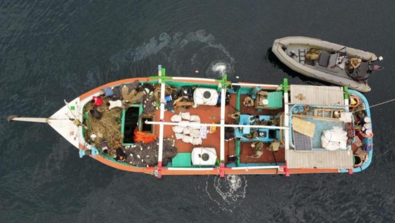 صورة للسفينة المحملة بشحنة الهيروئين ـ وكالات