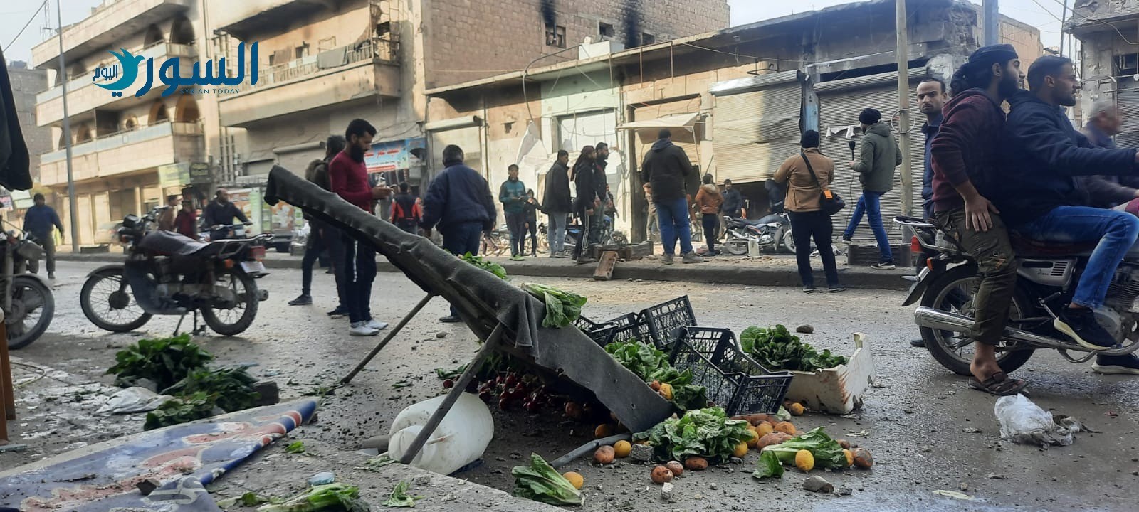 مكان سقوط الصواريخ في مدينة الباب(خاص بالسوري اليوم)
