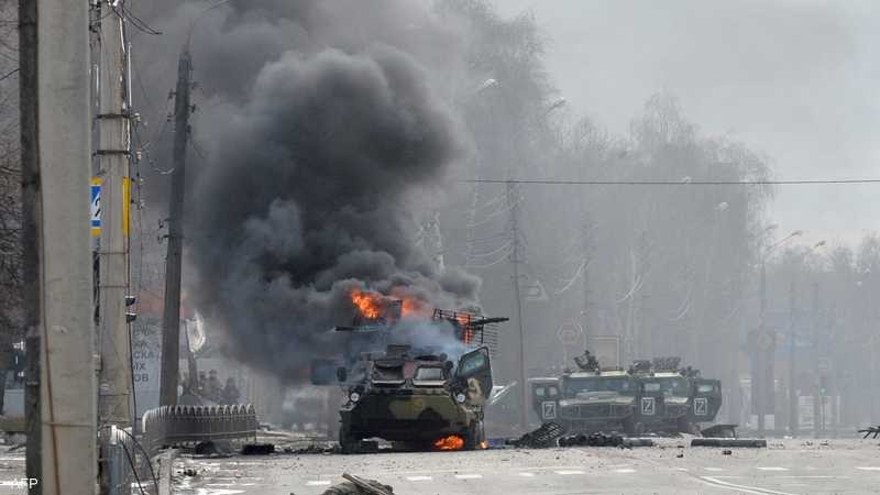 اليات روسية تعرضت لكمين من قبل القوات الأوكرانية (سكاي نيوز)