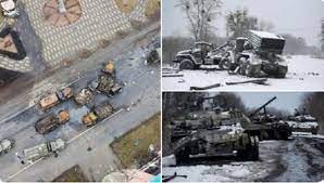 معدات روسية مدمرة في اوكرانيا
