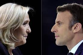 المرشحان للرئاسة الفرنسية إيمانويل ماكرون وماري لوبن