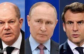 الروساء الثلاثة شولتس ماكرون بوتين