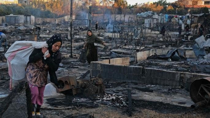 حريق في احدى المخيمات السورية/ صورة تعبيرية(وكالات)