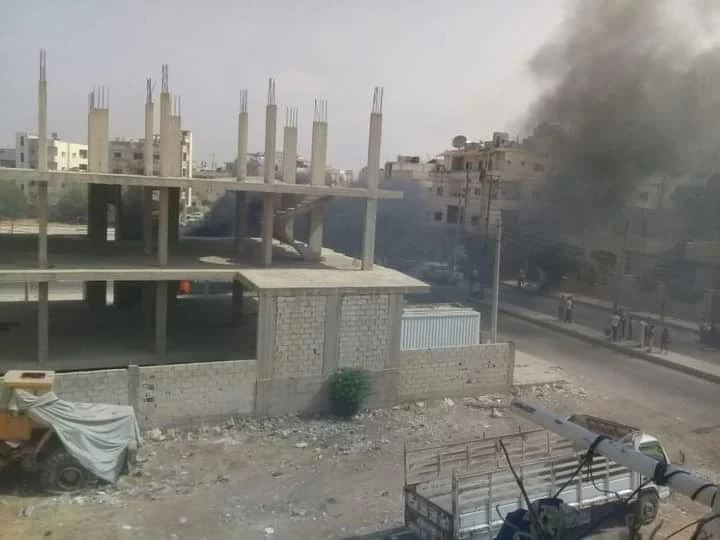آثار الانفجارات في درعا(انترنت)