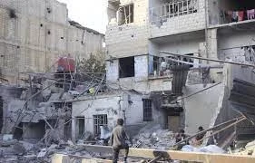 قصف جوي على المساكن المدنية في سوريا