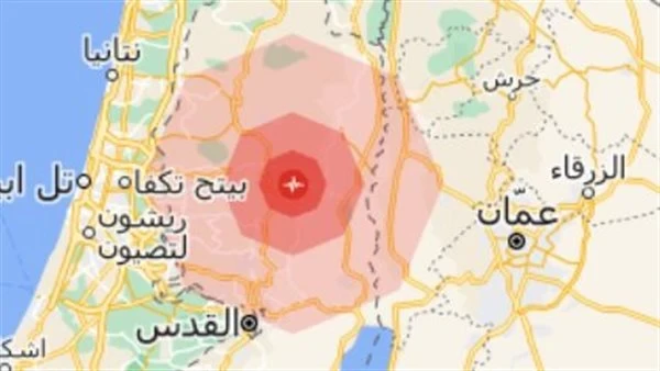 مركز هزة أرضية في لبنان والأردن وفلسطين