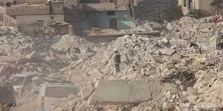 جانب من الزلزال الذي ضرب سوريا