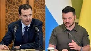 الرئيس الأوكراني فلوديمير زيلينسكي، ورئيس النظام السوري بشار الاسد