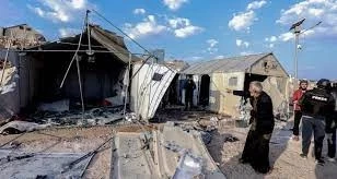 مخيمات إدلب التي طالها قصف النظام السوري بدعم من القوات الروسية