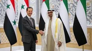 رئيس الامارات محمد بن زايد ورئيس النظام السوري بشار الاسد
