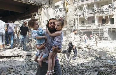 غارة روسية  على مناطق سكنية في سوريا