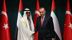 الرئيس التركي رجب طيب أوردغان ورئيس الإمارات محمد بن زايد آل نهيان