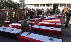 جثامين ضحايا قصف الكلية العسكرية في حمص