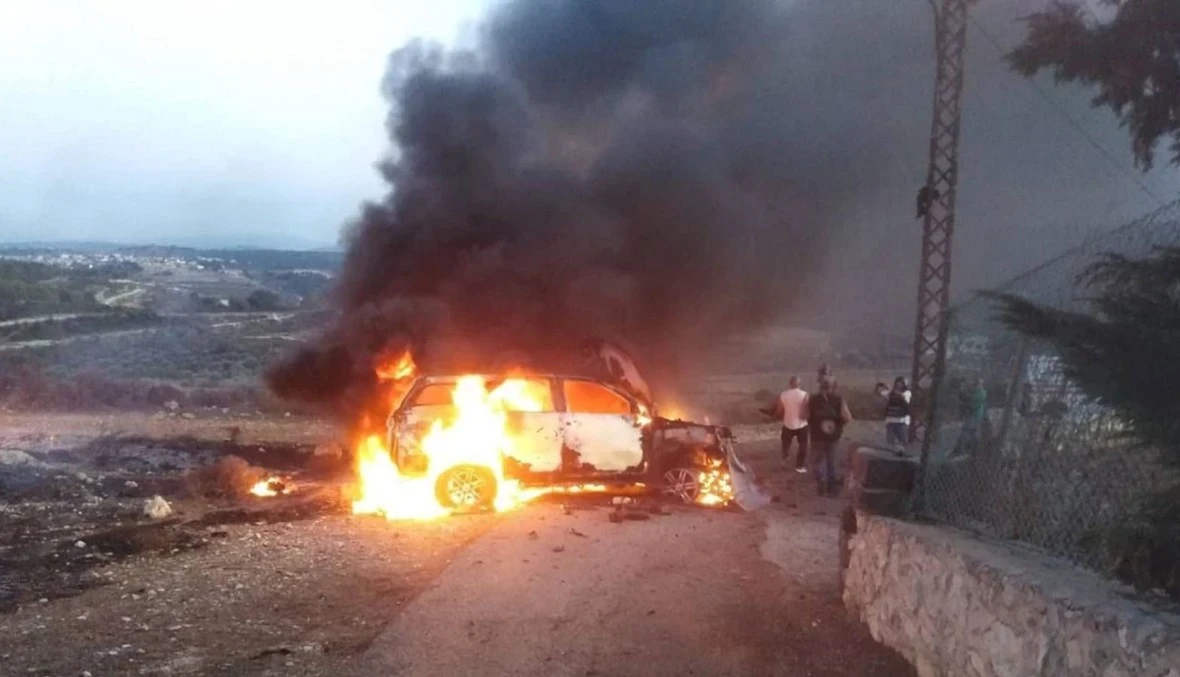 صورة لموقع الاستهداف جنوب لبنان  " علما الشعب "