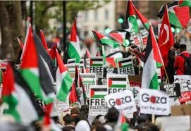 مظاهرات مؤيدة للفلسطينيين في بريطانيا