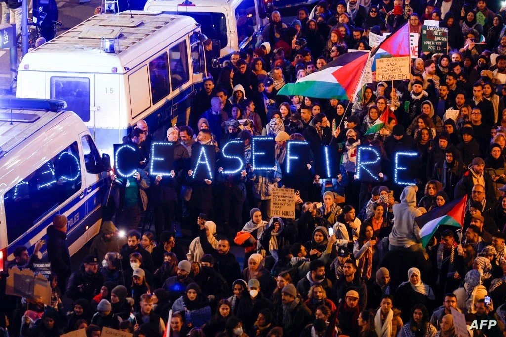 مظاهرات في برلين تضامناً مع غزة
