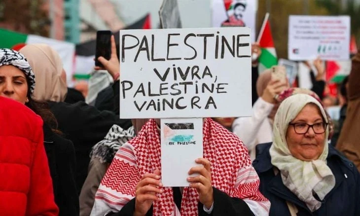 مظاهرة مؤيدة لفلسطين في فرنسا