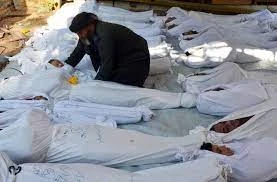 اطفال قتلوا بسلاح الكيماوي في الغوطة الشرقية في سوريا