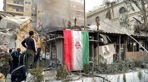 مكتب القنصلية الأيرانية في دمشق الذي تعرض للقصف الاسرائيلي