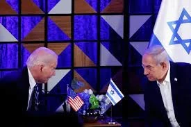 الرئيس الأمريكي جو بايدن ورئيس الوزراء الاسرائيلي بنيامين نتنياهو