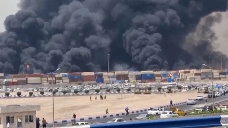 انفجار مرفأ رجائي في بندر عباس بإيران