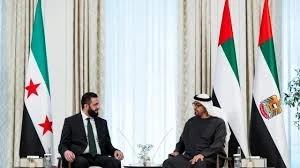 رئيس الإمارات العربية المتحدة محمد بن زايد والرئيس السوري أحمد الشرع