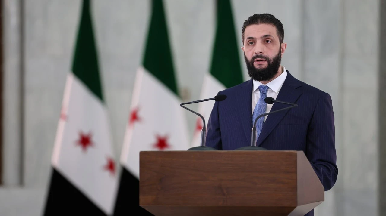 الرئيس احمد الشرع في كلمته المتلفزة للسوريين