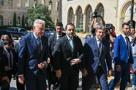 وزير الخارجية السوري أسعد الشيباني خلال زيارته لبيروت