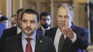 وزير الخارجية الروسي سيرغي لافروف ووزير الخارجية السوري أسعد الشيباني