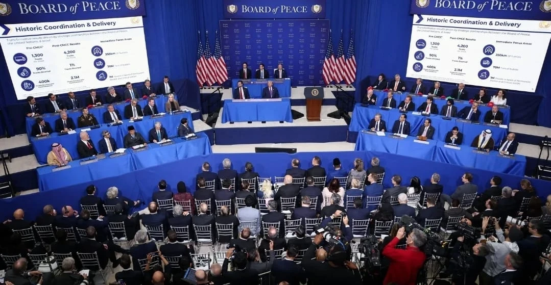 الصورة : الاجتماع الاول لمجلس السلام (مواقع التواصل)