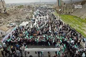 جانب من المظاهرات في المدن السورية ضد قانون اعدام الاسرى الفلسطينيين في إسرائيل