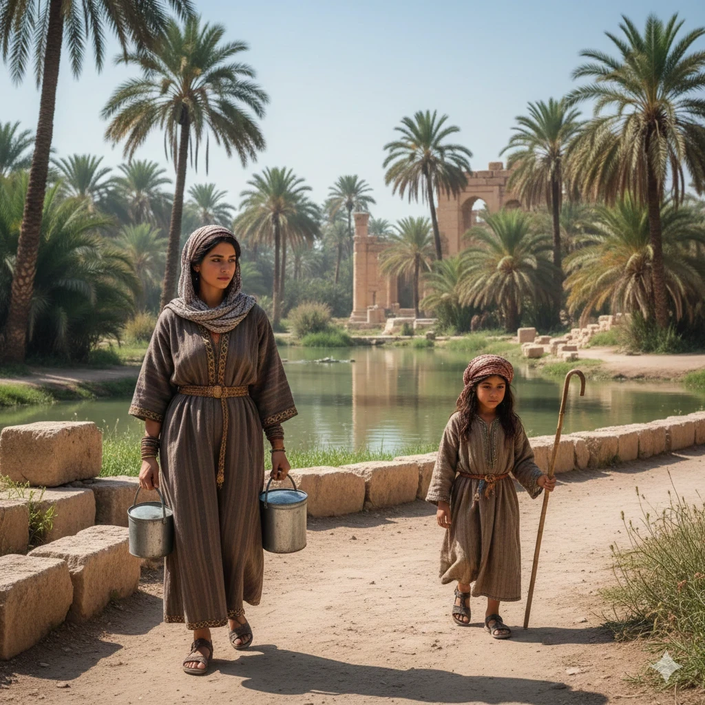 مشهد تخيّلي لواحة تدمر بتقنية الذكاء الاصطناعي خاص بموقع السور اليوم