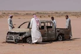 السيارة المتفحمة التي وجدت في صحراء الانبنار