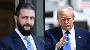 الرئيس السوري احمد الشرع والرئيس الامريكي دونالد ترامب